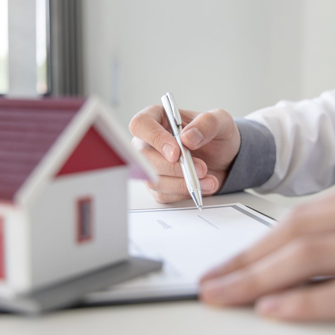 Homeowner looking over paperwork.